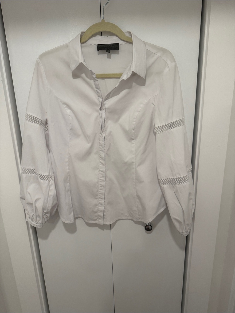 Anthro Button-down with Lace Trim